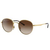 Ray-Ban RB3681 New Round Sunglasses Arista Gold Metal Gradient Brown Lenses