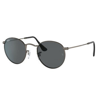 Ray-Ban RB3447 Round Metal Sunglasses Gunmetal Matte Frame Dark Grey Lenses