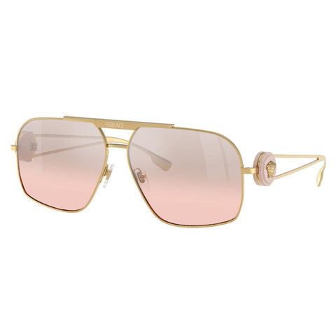 Versace VE2269 Men's Sunglasses Gold Steel Frame Pink Mirror Gradient Lenses