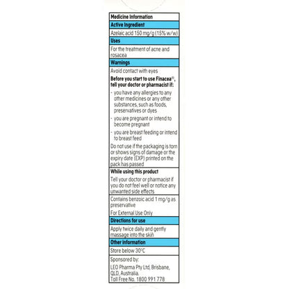 Finacea Acne Gel 15% 30g - Effective Treatment for Acne and Rosacea