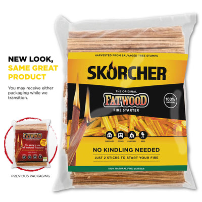Fatwood All Natural Fire Ignition - 100% Natural Firestarter - Easy Use