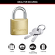 Master Lock 30mm Brass Keyed Padlock - Solid Brass - Cut Resistant