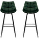 Artiss Velvet Barstool Green 2 Pack – view 2