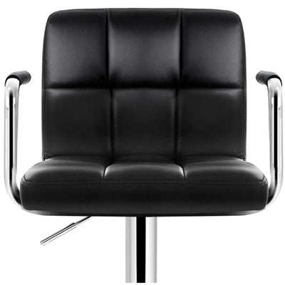 Artiss Black Gaslift Swivel Barstool with Arm Rests 2 Pack