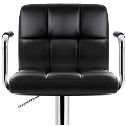 Artiss Black Gaslift Swivel Barstool with Arm Rests 2 Pack