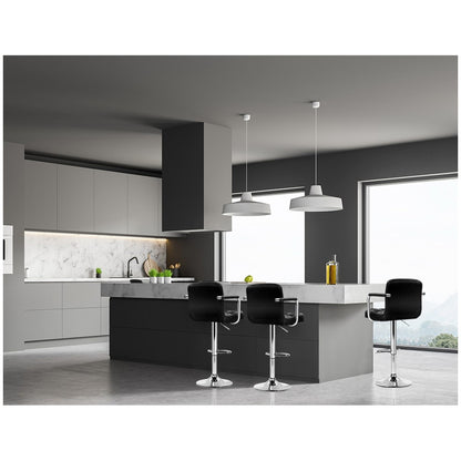Artiss Black Gaslift Swivel Barstool with Arm Rests 2 Pack
