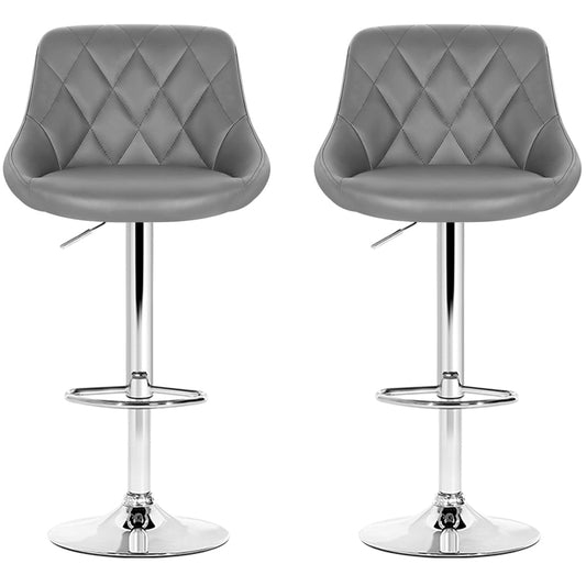 Artiss Gaslift Swivel Barstool 2 Pack - Vintage Industrial Style, Elm Wood Seat, Heavy Duty Steel Base
