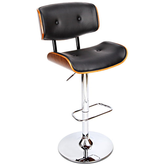 Artiss Black Gaslift Swivel Barstool With Wooden Seat – view 2 - Auzzistore