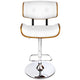 Artiss Gaslift Swivel Bar Stool Adjustable Height Elm Wood Seat White