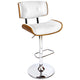 Artiss Gaslift Swivel Bar Stool Adjustable Height Elm Wood Seat White — image 2