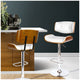 Artiss Gaslift Swivel Bar Stool Adjustable Height Elm Wood Seat White — image 3