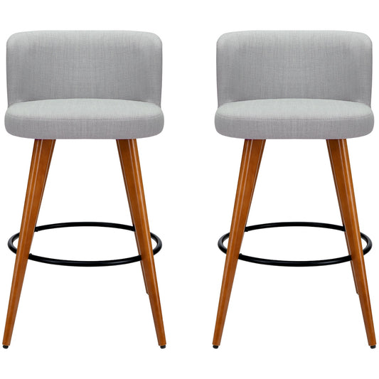 Artiss Grey Wooden Barstool 2 Pack – view 2