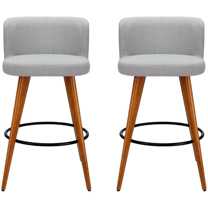 Artiss Grey Wooden Barstool 2 Pack