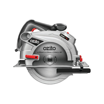 Ozito Circular Saw 2000W 235mm Laser Guided Metal Plastic Smooth Cut