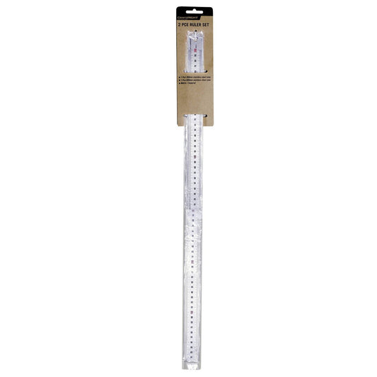 Craftright Stainless Steel Ruler 2 Pack - 600mm & 300mm - Silver – view 2 - Auzzistore