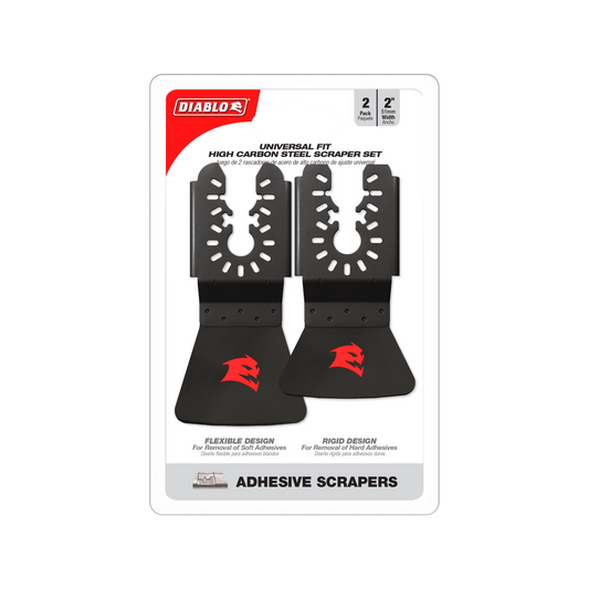 Diablo 2 Piece High Carbon Steel Multi Tool Scraper Set 50mm - Adhesive Removal - Auzzistore