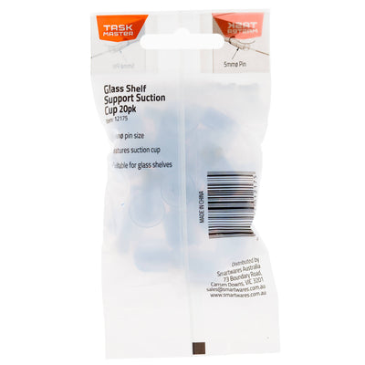 Taskmaster Suction Cup Shelf Supports - 5mm Pin - Rubber - Easy Install
