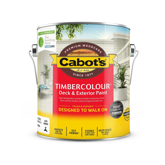 Cabot S Timbercolour Deck and Exterior Paint - 2L - White - Water Based - Self-Priming - Auzzistore