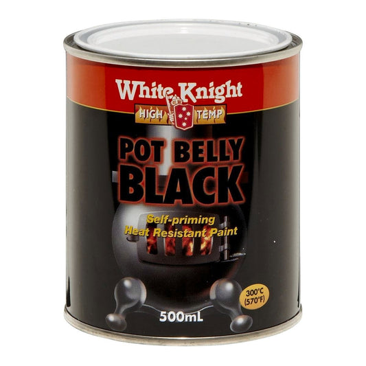 White Knight Pot Belly Black 500ml Heat Resistant Paint Low Sheen