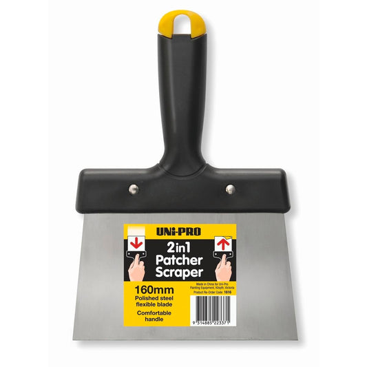 Uni Pro 160mm 2 in 1 Patcher Scraper - Steel - Flexible Blade - Durable