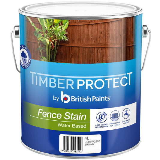 Timber Protect Brown Fence Stain 4L Water Based UV Resistant - Auzzistore