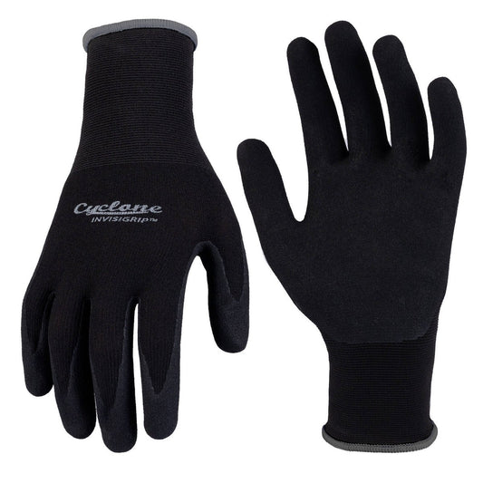 Cyclone Large Invisigrip Tough Gardening Gloves - Nitrile - Water Resistant - Anti-Slip Grip - 135mm x 315mm - Auzzistore
