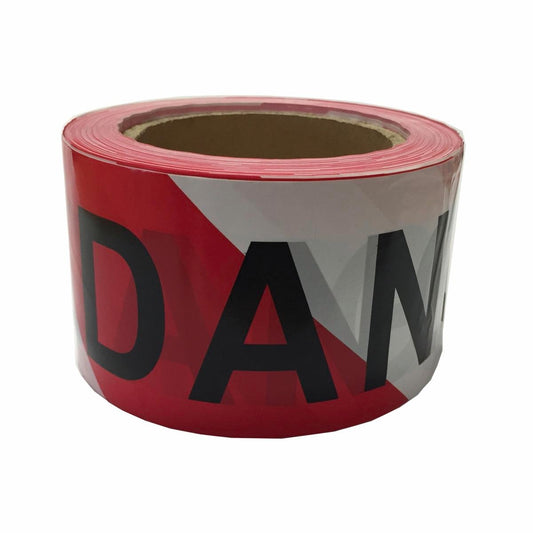 Brutus Danger Tape - 75mm x 100m - PVC - UV Stabilised - Water-Resistant - Auzzistore