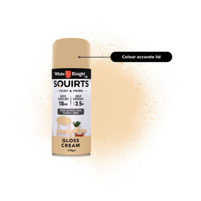 White Knight Squirts Cream Gloss Spray Paint 310g Quick-Dry Durable