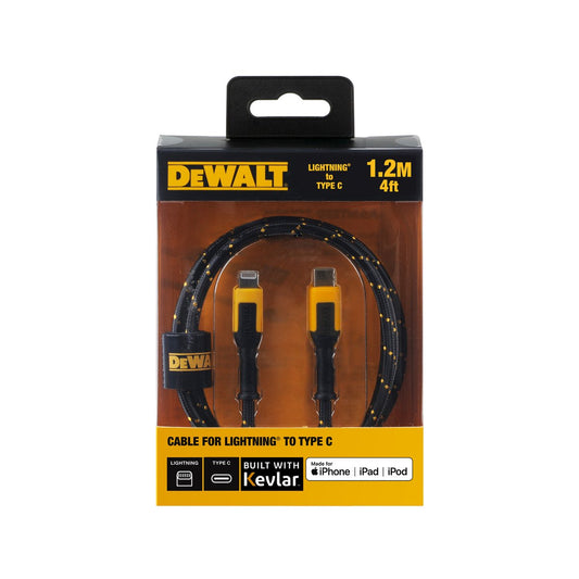 Dewalt 1.2m Kevlar Lightning to USB-C Charging Cable - Durable & Reliable – view 2 - Auzzistore
