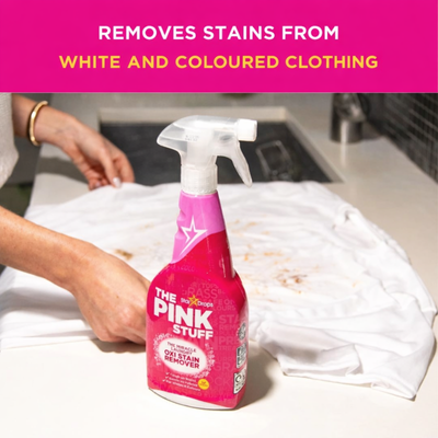 The Pink Stuff Oxi Stain Remover Spray - 500ml - Vegan - Tough on Stains - Pink