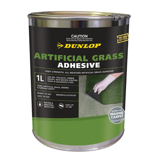 Dunlop 1L Artificial Grass Adhesive - Weather Resistant - High Strength
