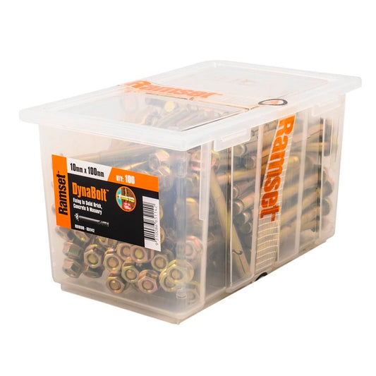 Ramset DynaBolt Plus - 10mm x 100mm - Gold Passivated - 100 Pack - Auzzistore