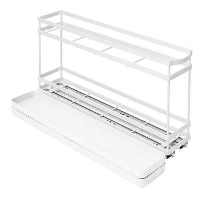 EzyStorage Förma 2-Tier Pull Out Drawer - 100 x 500mm - White - Smooth Sliding