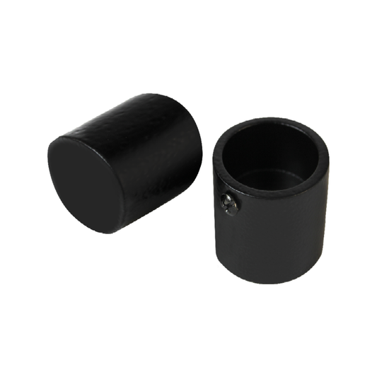 Pillar 16mm Black Curtain Rod Finial - Aluminium - 2 Pack - Elegant Design - Auzzistore