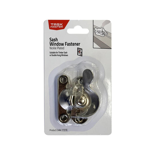 Taskmaster Window Sash Fastener - Nickel Plated - 45mm x 23mm x 75mm - Durable - Auzzistore