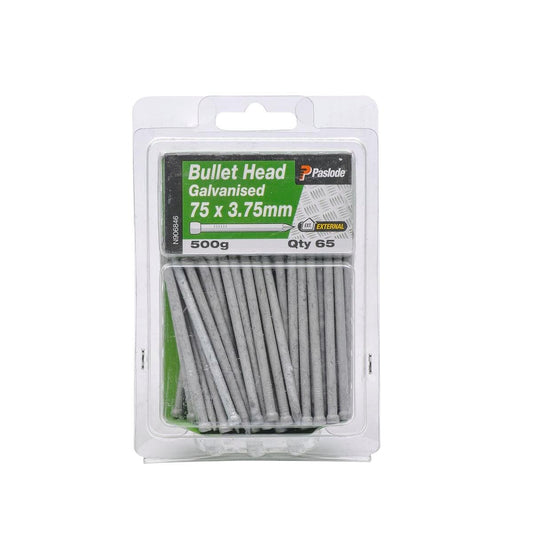 Paslode Galvanised Bullet Head Nails 75mm 3.75mm 65 Pack Durable - Auzzistore