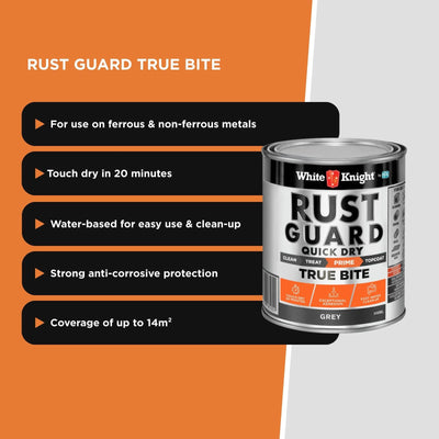White Knight Rust Guard Grey Primer Paint 0.5L - Quick Dry - Anti-Corrosive