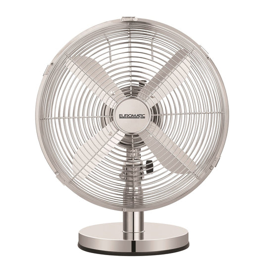 Euromatic Desk Fan - 30cm - Chrome - 3 Speed Settings – view 2 - Auzzistore