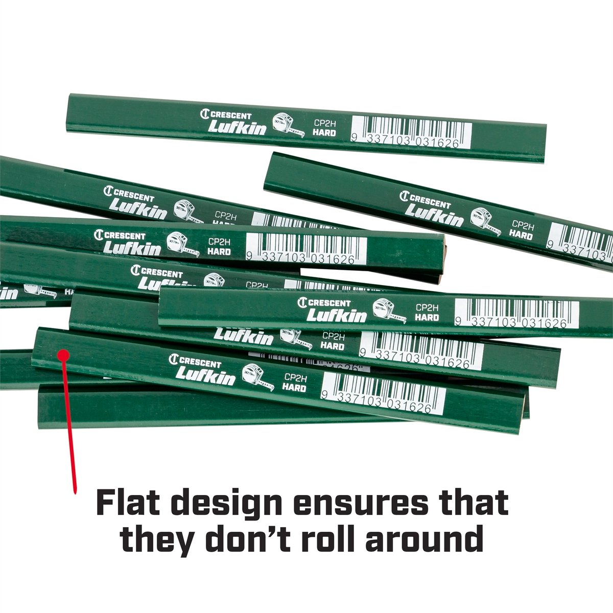 Crescent Lufkin Green Hard Carpenter's Pencil - 7mm Wood - Durable Marking