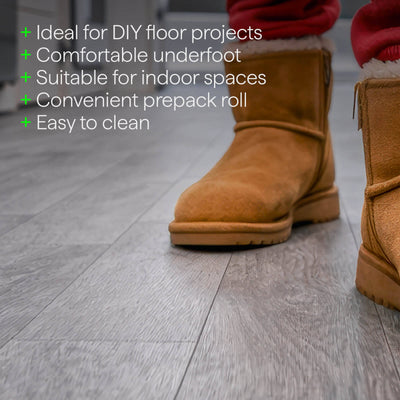 Matpro Vinyl Flooring - 1m x 3m - Dark Wood - Easy To Clean