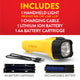 Eveready Dolphin Hybrid Rechargeable Floating LED Flashlight 225 Lumen - 135mm x 317mm x 67mm - Waterproof - Durable
