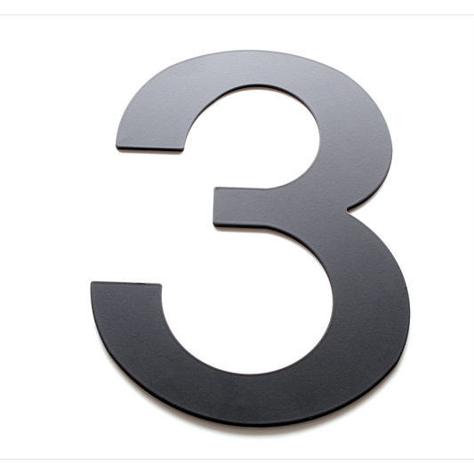 Sandleford Black Lorenzo House Number 3 - 200mm - Durable Steel
