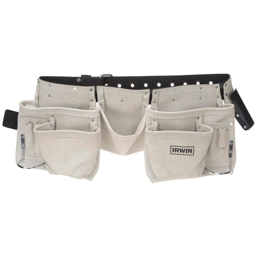 Irwin Tool Belt - 10 Pocket - Full Suede Leather - Durable & Adjustable - Auzzistore