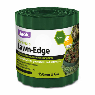 Jack Continuous Lawn Edge 150mm x 6m Green Plastic Weed Barrier