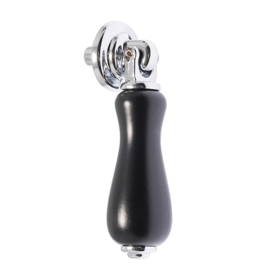 Lane 55mm Black Teardrop Knob - Traditional Zinc Ceramic Hardware
