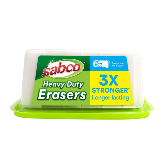 Sabco Heavy Duty Eraser Pad 6 Pack Malomine Strong Cleaning Sponge