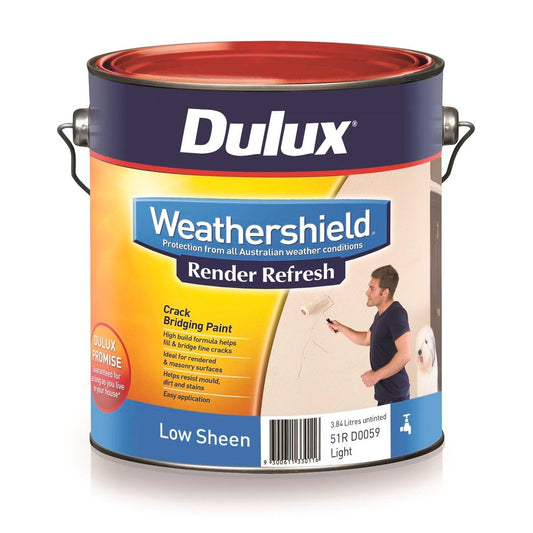 Dulux Weathershield Render Refresh 4L Exterior Paint Crack-Bridging - Auzzistore