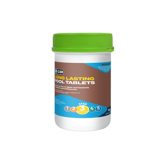 Hy Clor 1kg Long Lasting Pool Chlorine Tablets - Trichloroisocyanuric Acid - Control Algae and Bacteria
