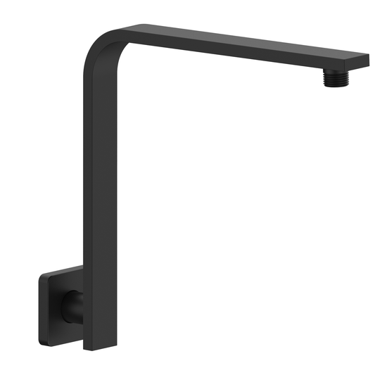 Mondella Black Matte Rococo Curved Shower Arm - 135mm x 180mm x 435mm - Lead-Free Stainless Steel