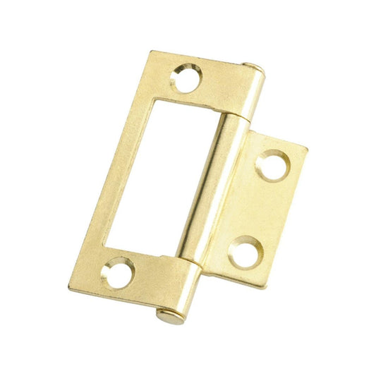 Lane Brass Plated Easy Fit Hinge 2 Pack - Fixed Pin - 50 x 40 x 1.2mm
